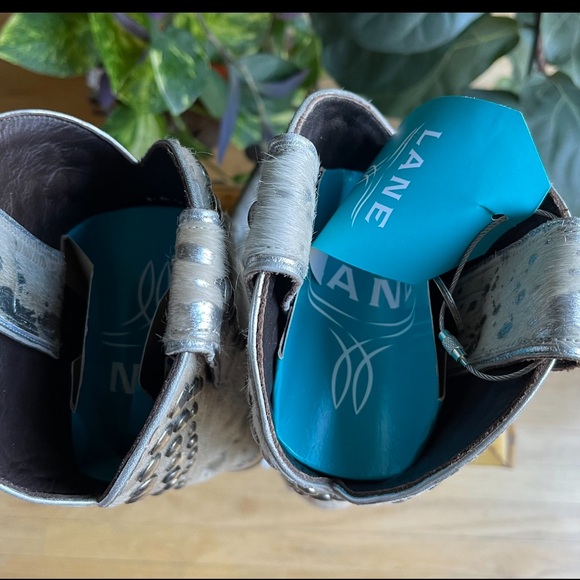 LANE White “Silver Charo” Wild Hair Bridal Western Wedding Boots GORGEOUS Sz 7.5 - Picture 5 of 14